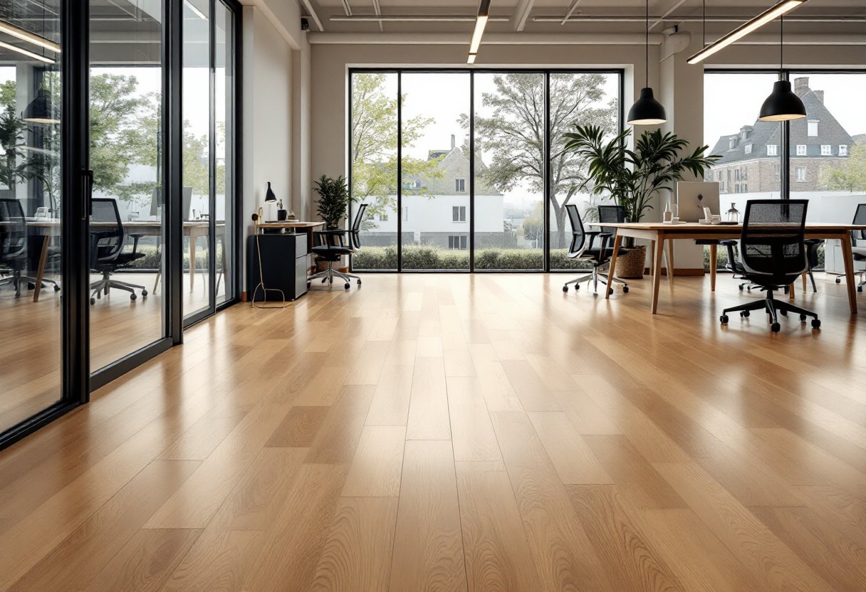 Pose de parquet dans un bureau et espace commercial à Uccle : guide expert pour gestionnaires et propriétaires