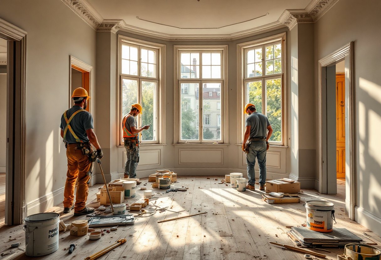 Rénovation complète d'une maison de ville à Etterbeek : comment confier tous les corps d'état à un seul entrepreneur général ?
