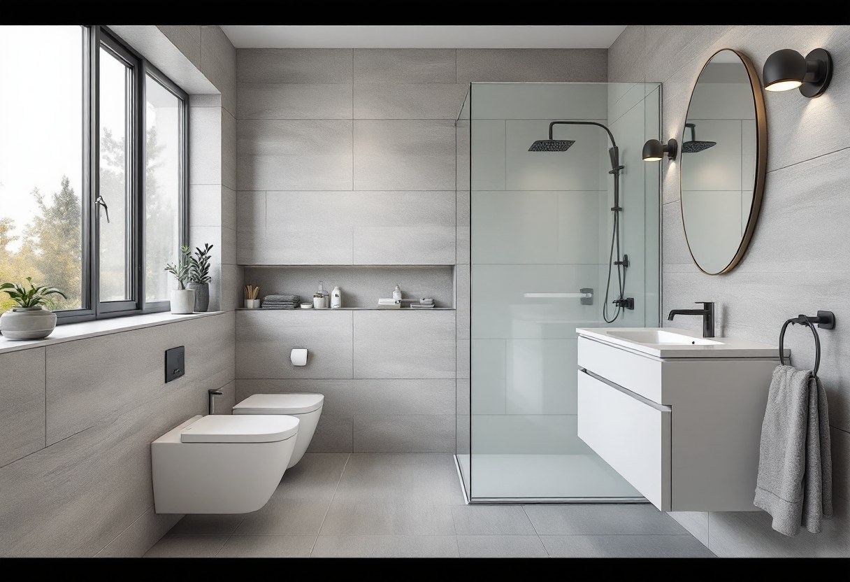 Salle de bains entièrement rénovée avec douche à l'italienne, Belgique