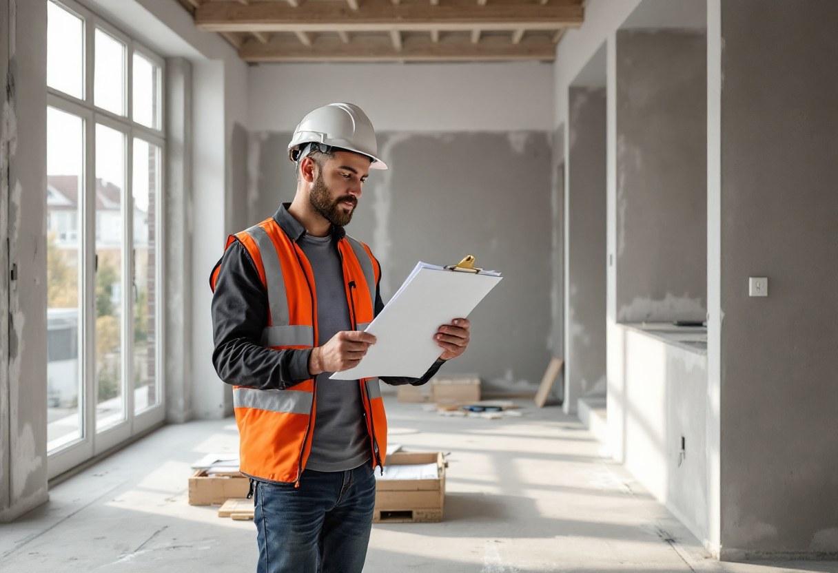 Jean Dupont, dirigeant de Demo Construction, sur un chantier de rénovation en Belgique