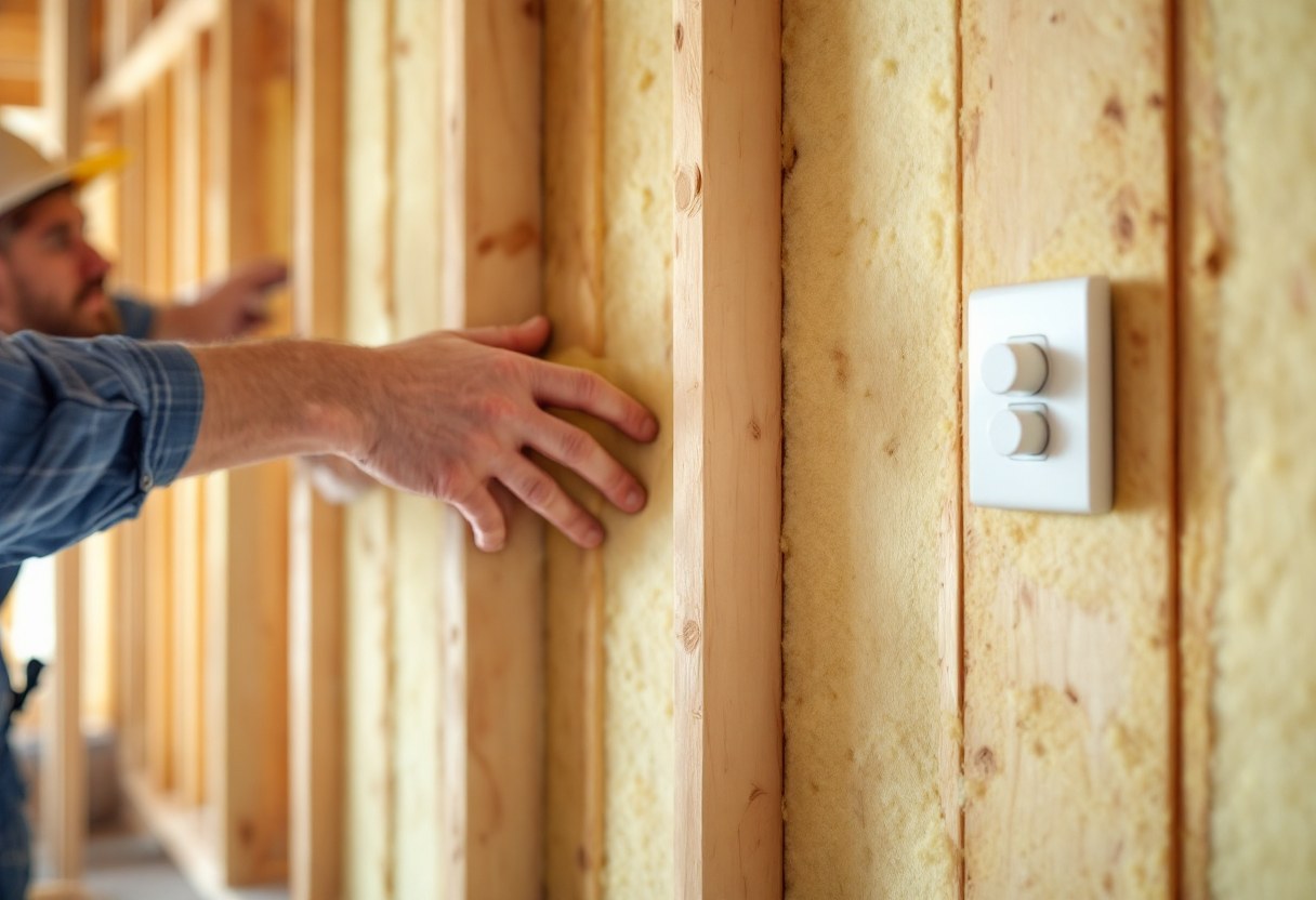 Pose d'isolant thermique dans les murs d'une maison belge en rénovation