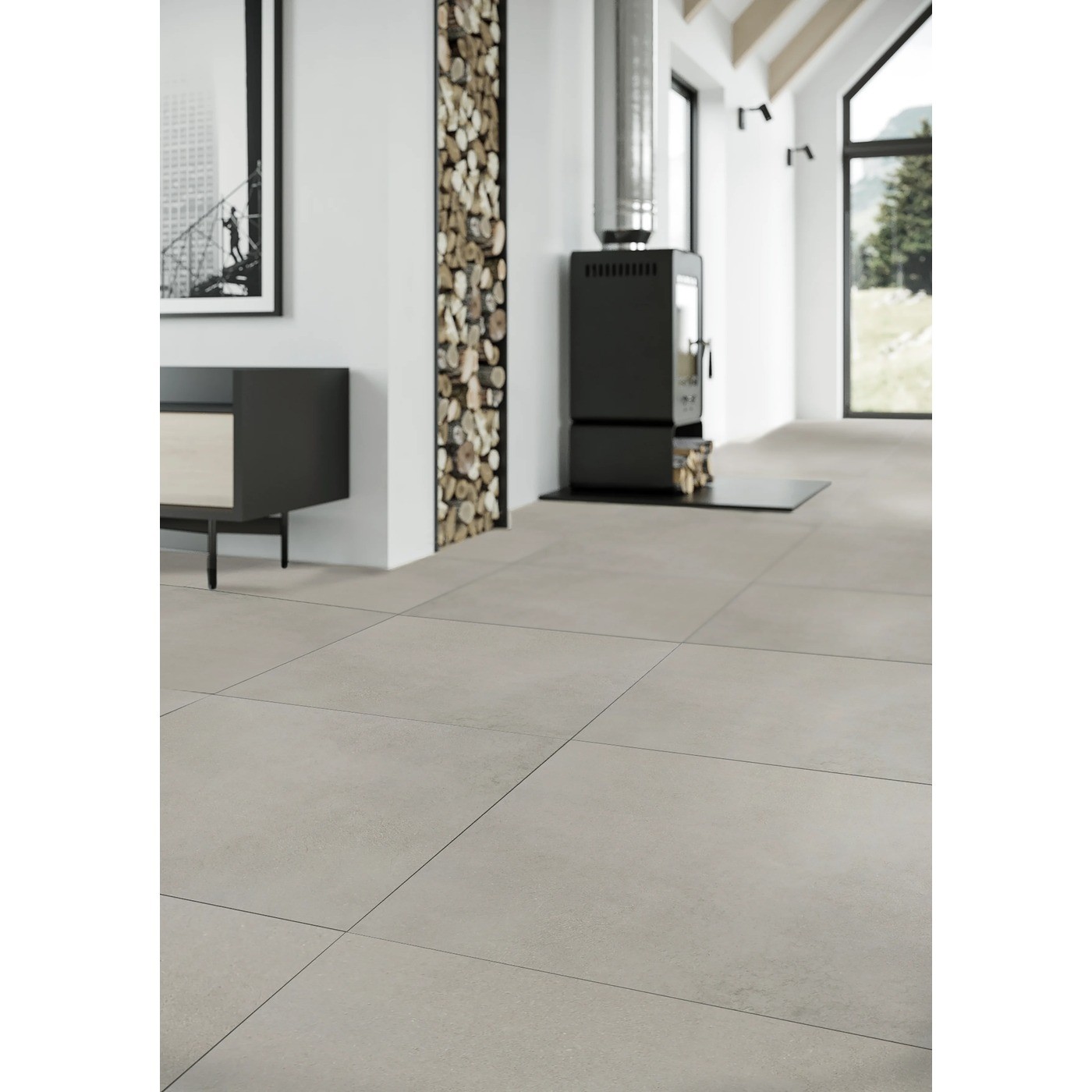 Carrelage céramique Otis effet pierre gris clair 60x60 cm 5